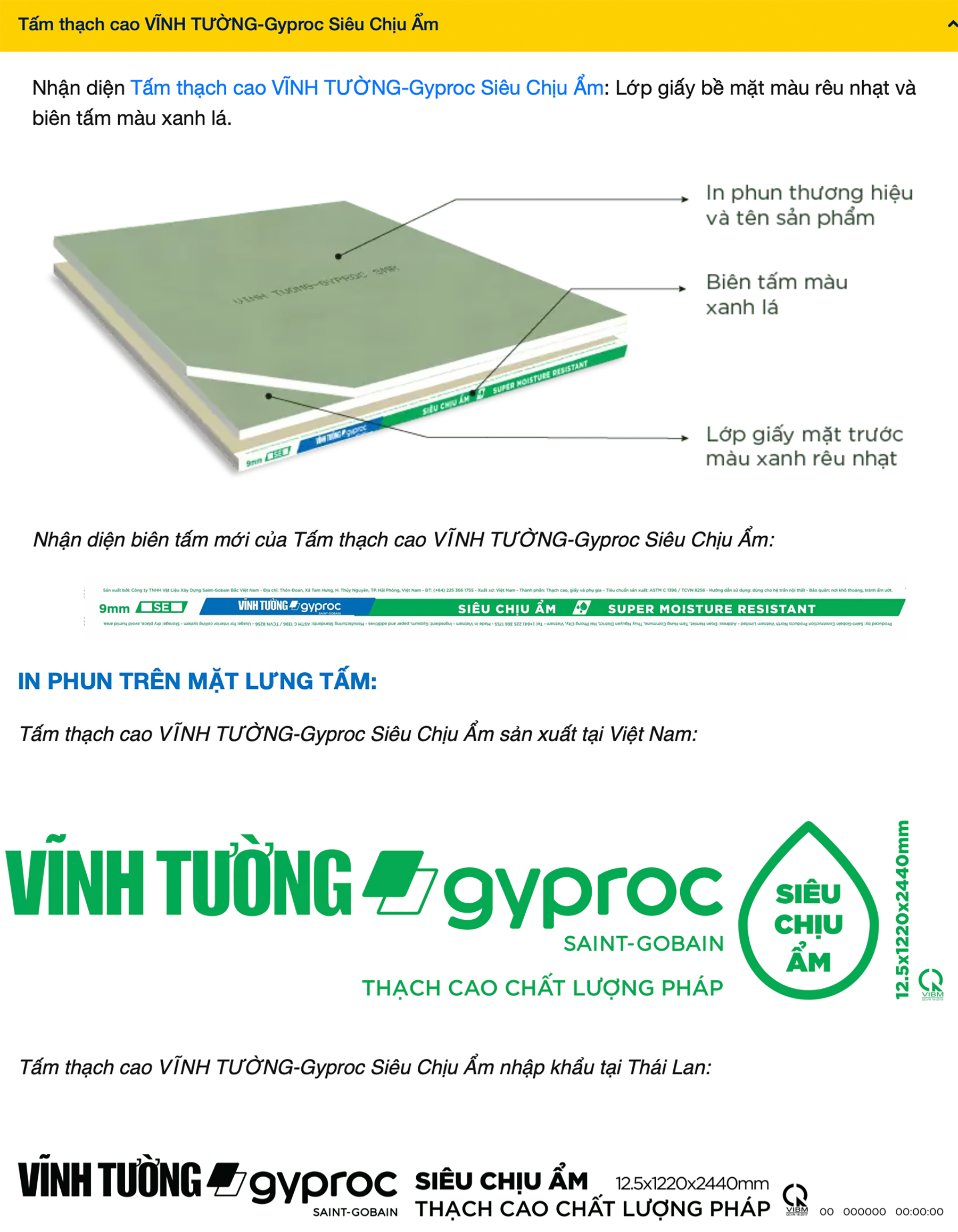 tấm thạch cao siêu chống ẩm